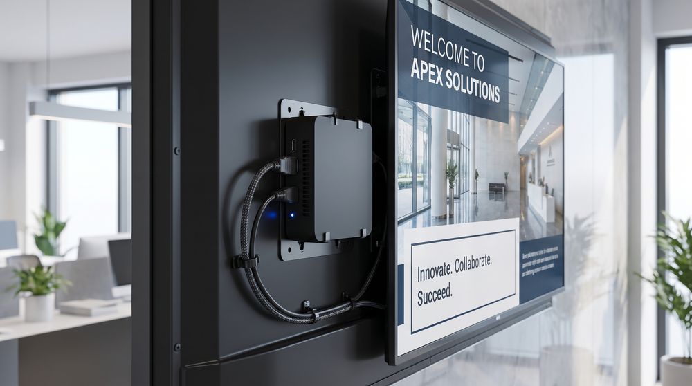 Android-based media player connected to a commercial digital signage display