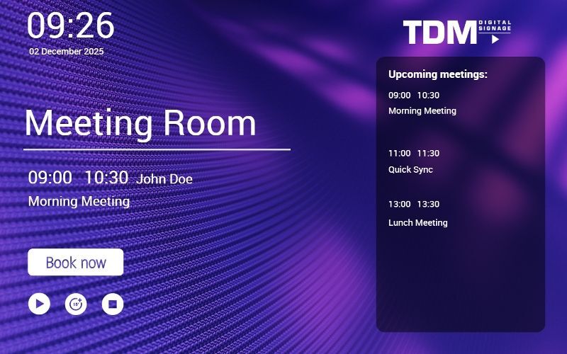 Display room availability with room booking screens