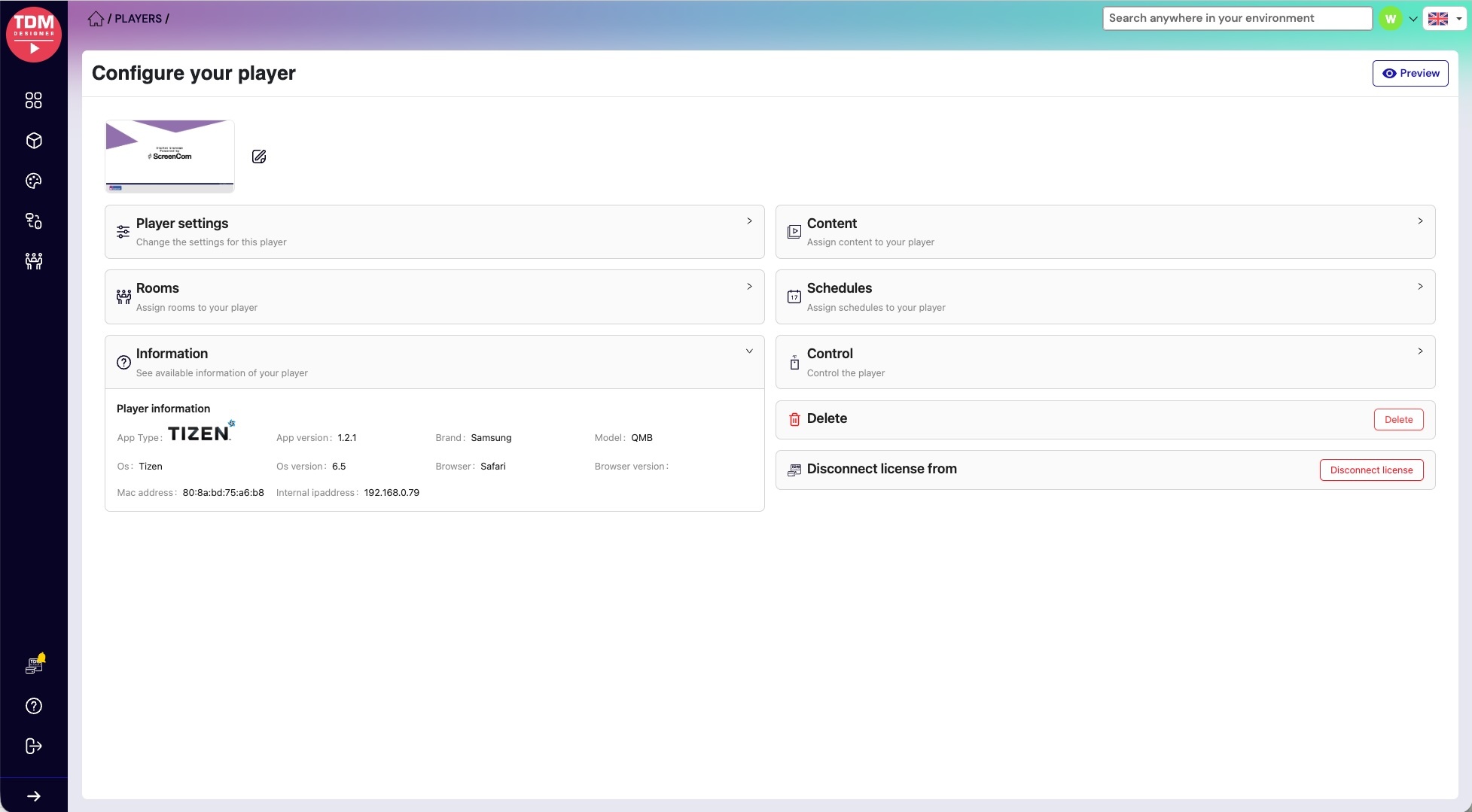 Manage your screens and players remotely