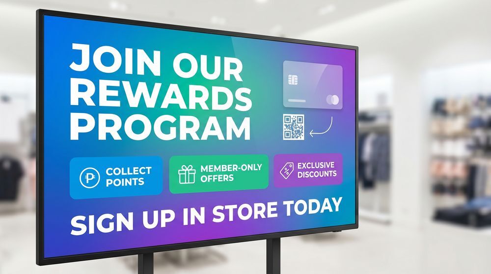 loyalty program sign up digital signage