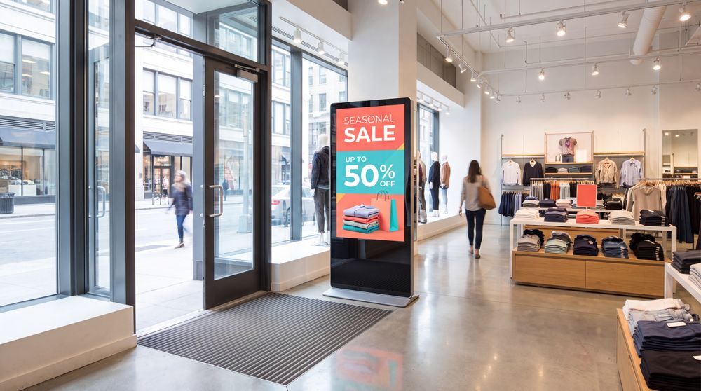 retail entrance digital signage kiosk