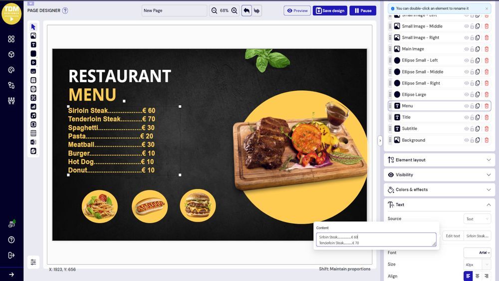 tdm canvas content creation